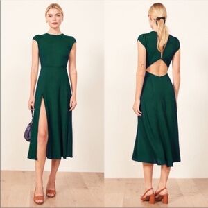 Reformation Green Midi Dress